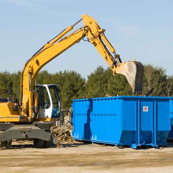 what size residential dumpster rentals are available in Brass Castle NJ